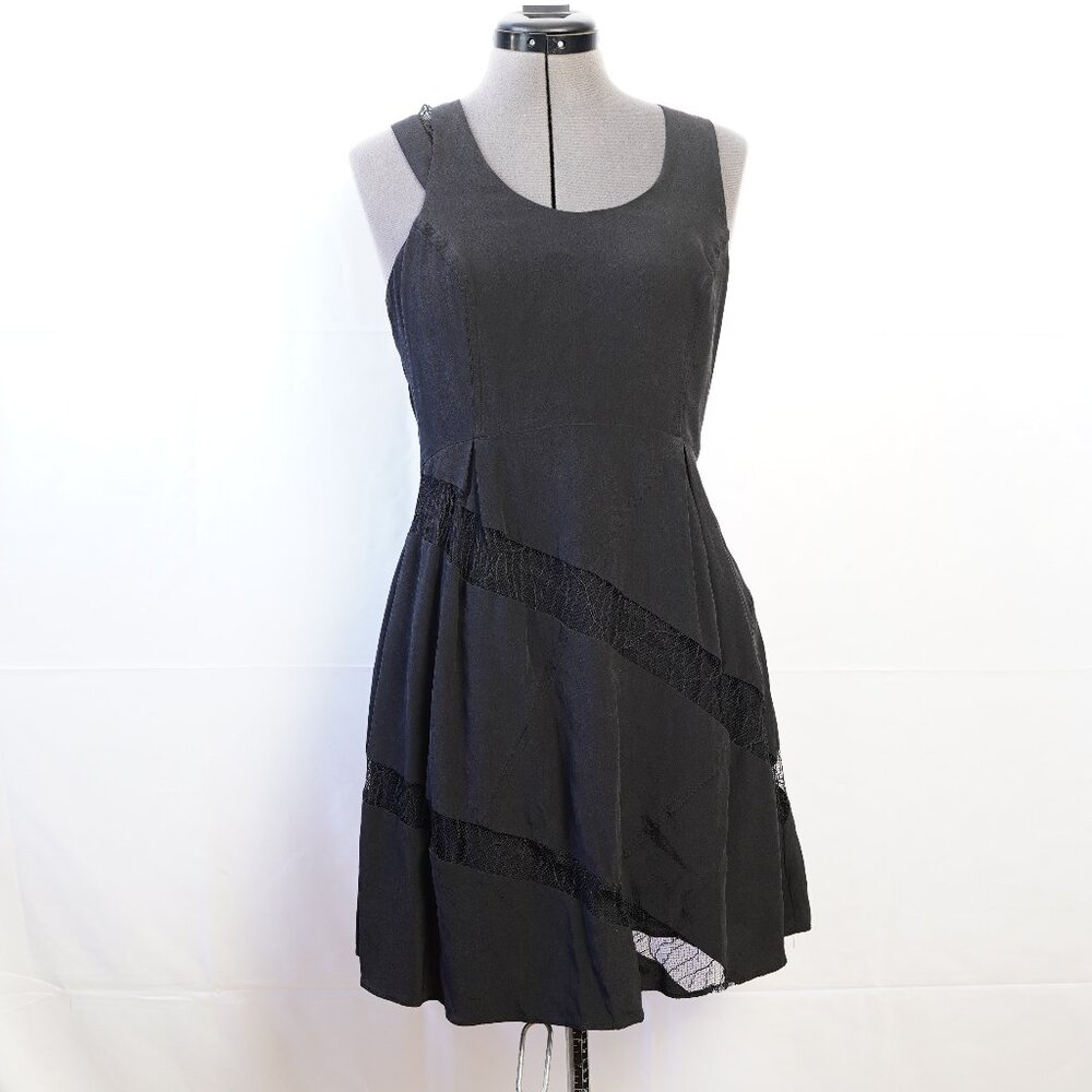 Madison Marcus 100% silk black cocktail dress, size S